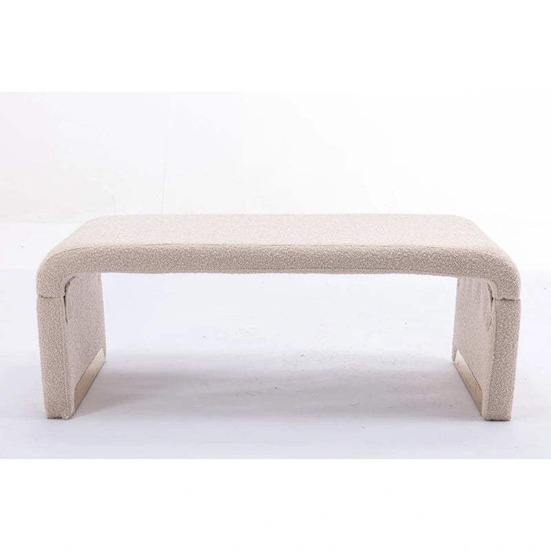 Banc avec pieds en métal doré