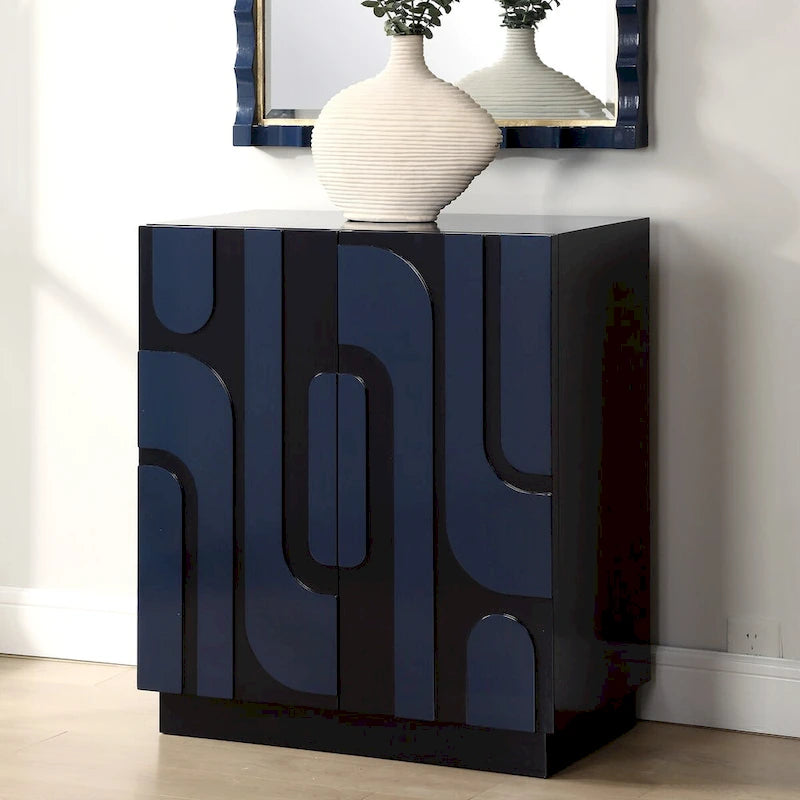 Meuble bas bleu brillant 2 portes – 34 H X 30 L X 16,125 P
