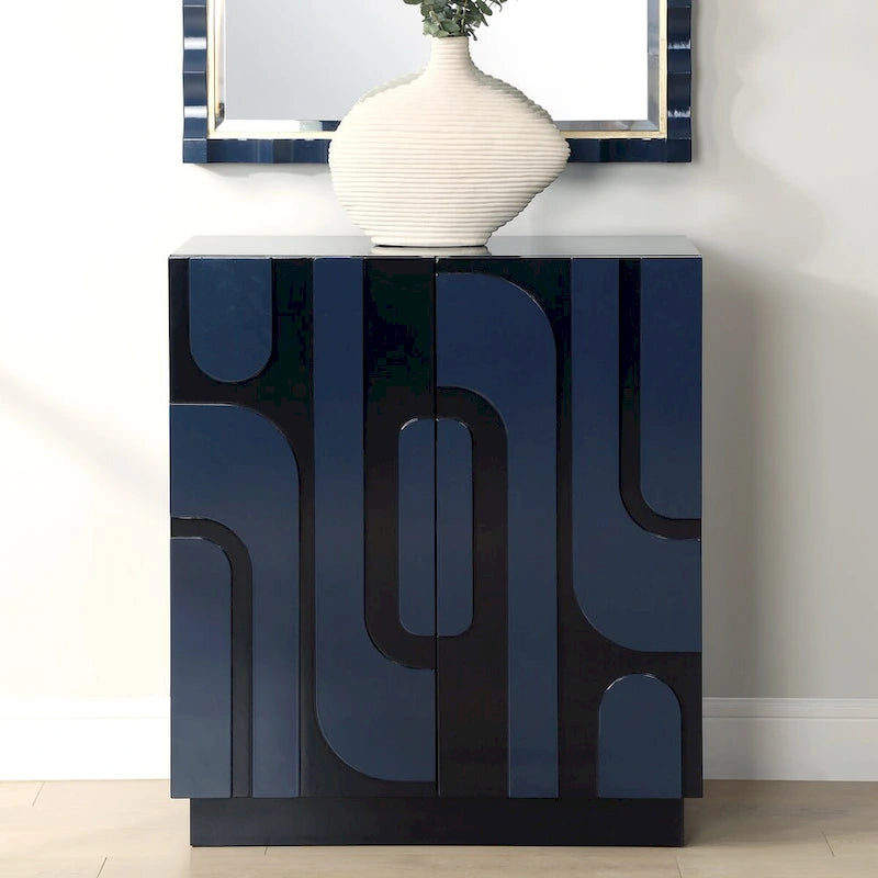 Meuble bas bleu brillant 2 portes – 34 H X 30 L X 16,125 P